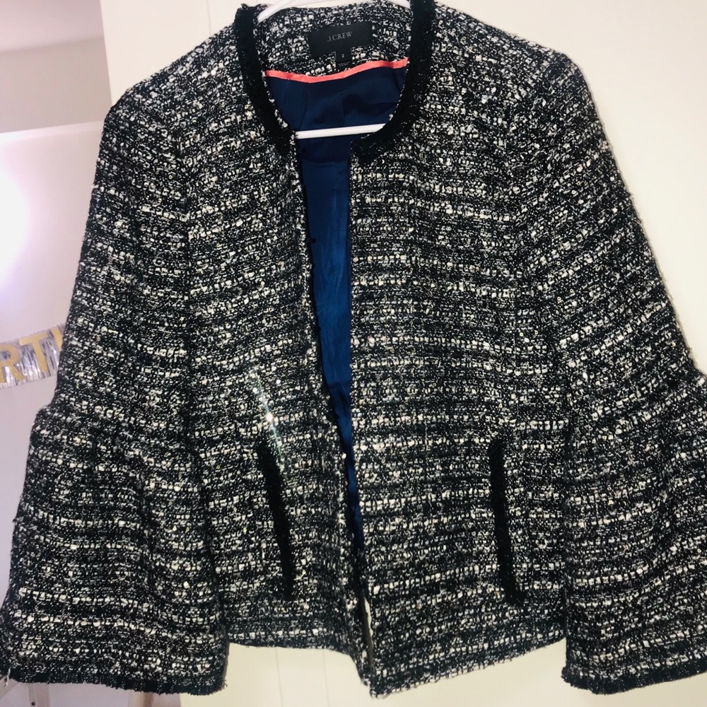 Chic J.Crew tweed sequin blazer